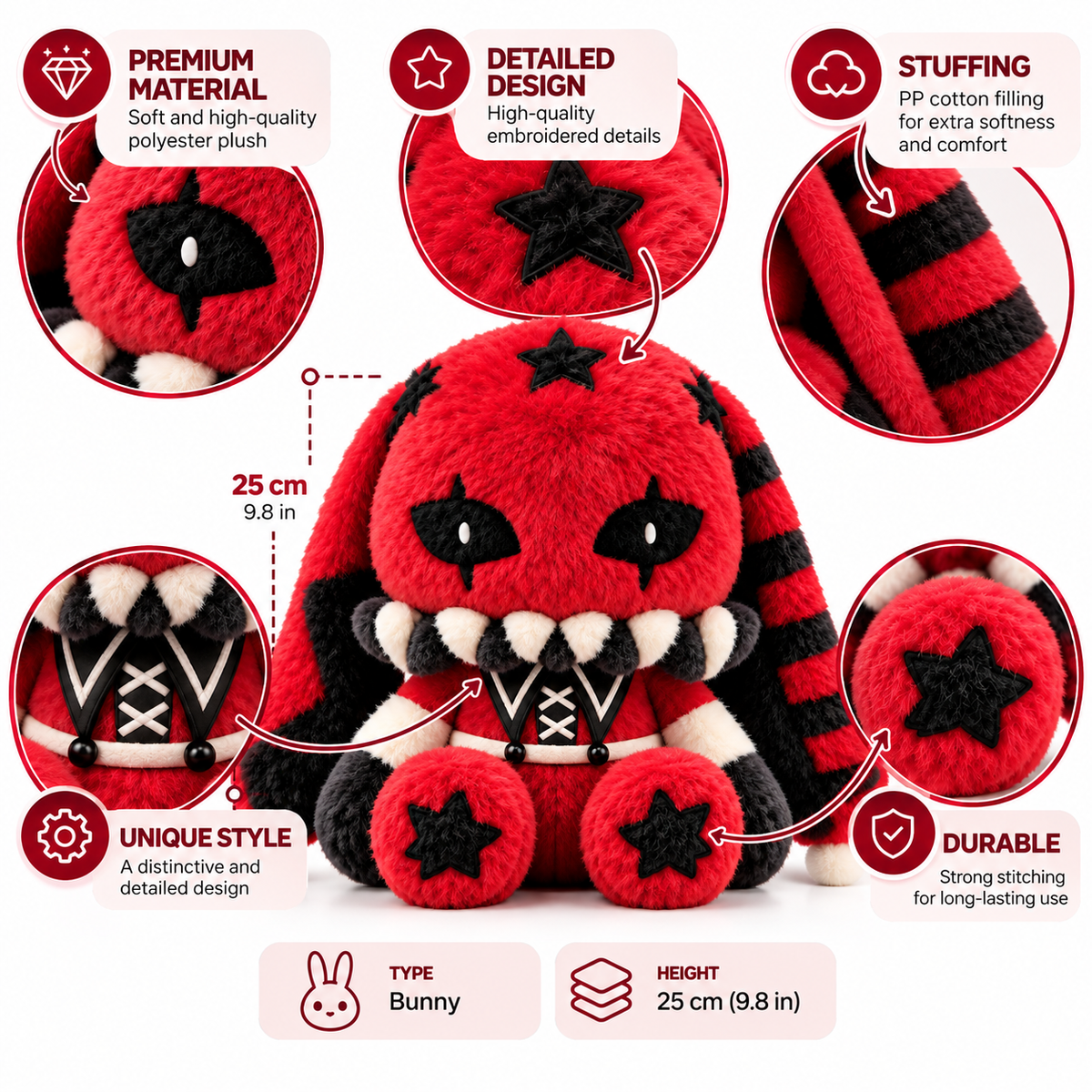 Gothic Bunny Plush